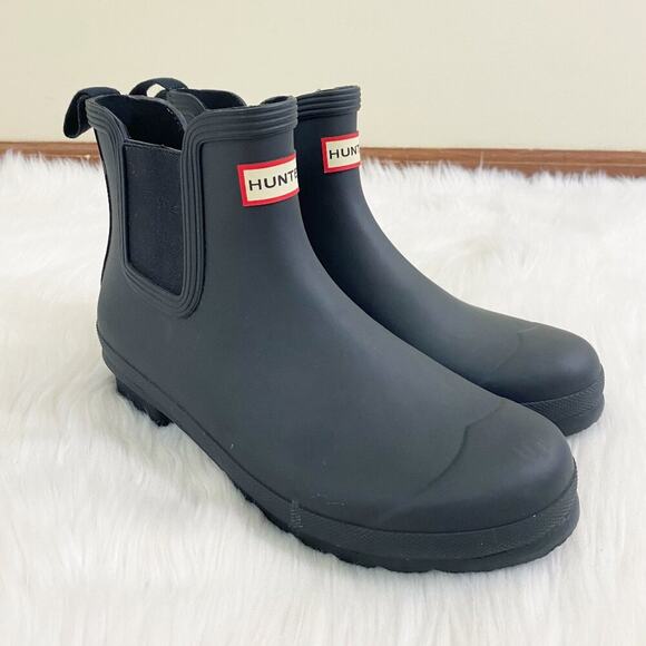 Hunter Shoes - Hunter Matte Black Original Chelsea Rain Boots Pull On Round Toe Women's Size 10